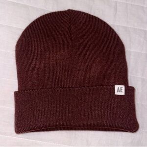 AE Unisex Burgundy Knit Beanie Hat